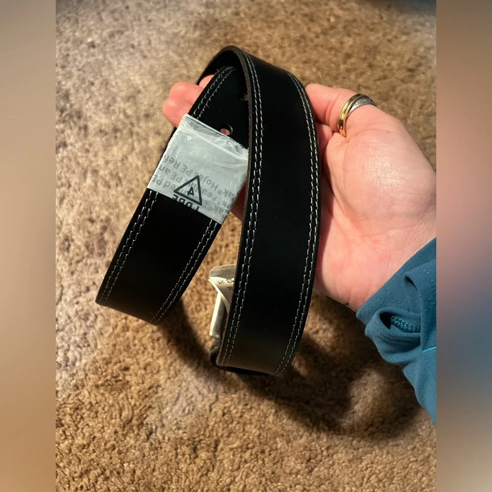Harley-Davidson Black Leather Belt with Silver Buckle